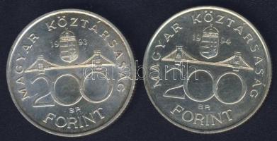 1993-94. 200Ft Ag "MNB" + "Deák" T:BU,2