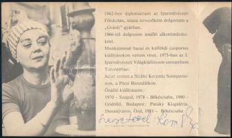 1981 Kovács Éva keramikusművész kiállítása. Szeged, Móra Ferenc Múzeum. Kiállítási prospektus. A műv...