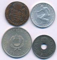 4db-os érmetétel, közte 1763. Rézdénár "Mária Terézia / zárt korona" + 1944. 20f Fe + 1965...