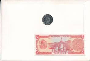 Venezuela 1989. 5B + 5B Ni-acél borítékban, bélyeggel és bélyegzéssel T:UNC,AU 
Venezuela 1989. 5 B...