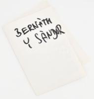 1984 Bernáthy Sándor (1949-2012) festményei Galéria 11, DEDIKÁLT kiállítási plakát, hajtott, 42x30 c...