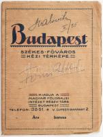 cca 1920-1930 Budapest székesfőváros kézitérképe, adatokkal és utcajegyzékkel. Tervezte és rajzolta:...