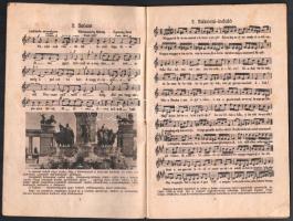 1942 Bp., A háborús világ dalai; magyar, német, olasz, japán, finn és bolgár nemzeti himnusz és indu...