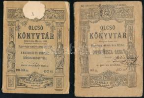 B. Jósika Miklós: Bornemisza Anna. Beszély. + Gróf Andrássy Gyula: A magyarság és németség érdekszolidaritása. Olcsó Könyvtár 1053. és 1814-1816. sz. Bp., 1898-1916, Franklin-Társulat. Kiadói papírkötés, kissé viseltes állapotban, az egyik borítón hiánnyal.