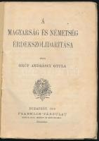 B. Jósika Miklós: Bornemisza Anna. Beszély. + Gróf Andrássy Gyula: A magyarság és németség érdekszol...