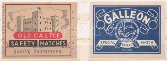 Magyar export gyufacímkék, 60 db, berakólapon