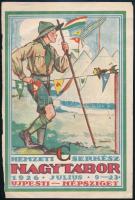 1926 Nemzeti Cserkész Nagytábor az újpesti Népszigeten, kisplakát 15x24 cm