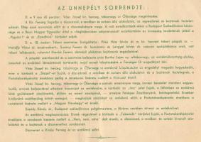 1938 A M. kir. IV: Károly volt 1. honvéd ezred hősi emlékmű avatására szóló meghívó a Magya Asszonyo...