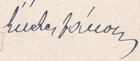 1931 Énekes János (1866-1937) szabolcsi főesperes saját kezű sorai és aláírása képeslapon, Nyíregyhá...