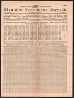 1937 M. Kir. Osztálysorsjáték tájékoztatólevél, hivatalos nyereményjegyzék és sorsjegy, eredeti borítékkal