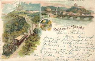 1899 Torino with railway Litho