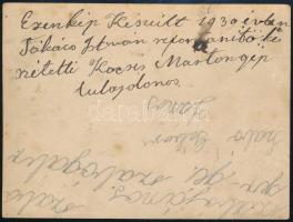 Cséplőgép. cca 1930, körbevágott, foltokkal, 9x12 cm