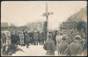 1918.02.25, Tábori mise, megemlékezés a békéscsabai 101-es gyalogezred hőseiről. Fotólap, sarokhajlás, 8,5x14 cm