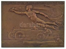 Berán Lajos (1882-1943.) 1930. "MAGYAR ATHLETIKAI CLUB MOTORSPORT OSZTÁLY" bronz díjplaket...