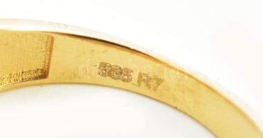 Arany (Au) 14K áttört, bordázott gyűrű, jelzett, méret: 56, bruttó: 2,7 g