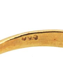 Arany (Au) 14K piros-fehér kövek gyűrű, jelzett, méret: 54 cm, bruttó: 2 g