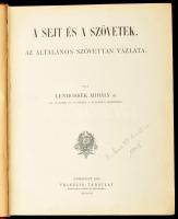 Lenhossék Mihály: A sejt és a szövetek. Az általános szövetek vázlata. Bp., 1918, Franklin. Átkötött kopott félvászon-kötés, erotikus ex libris-szel: &quot;Dr. Geréb Lajos Könyveiből.&quot;