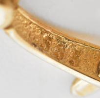 Arany (Au) 14K piros, zománcozott, virágos gyerek fülbevalópár, jelzett, 1×0,8 cm, bruttó: 1,3 g