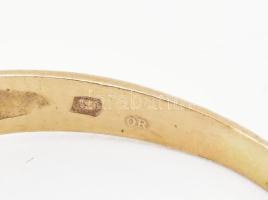 Arany (Au) 14K szoliterköves gyűrű, jelzett, méret: 61, bruttó: 3,2 g