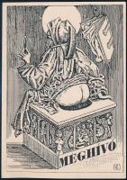 Vén Zoltán (1941-): Meghívó 1993. Stencil, jelzett a nyomaton14x10 cm