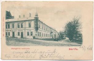 1906 Bártfa, Bardiov, Bardejov; Hungária szálloda és kávéház. Divald Adolf 106. / hotel and café (ázott / wet damage)