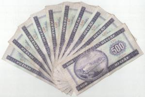 1975. 500Ft (10x) mind különféle sorozatszámmal "E 328 - E 376" között, részben sorkövető ...