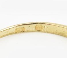 Arany (Au) 14K zöld köves áttört gyűrű, jelzett, méret: 53, bruttó: 1,6 g