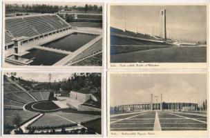 1936 Deutschland. XI. Olympische Spiele Berlin / Summer Olympics in Berlin / 1936. évi nyári olimpiai játékok helyszínei Berlinben - 4 db régi képeslap / 4 pre-1945 postcards