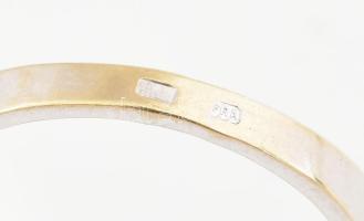 Arany (Au) 14K fehérarany sokköves áttört gyűrű, jelzett, méret: 50, bruttó: 1,5 g