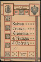 cca 1900 Párizsi Operett műsorfüzete a Bécsi Operett vendégszerepléséről Lehár Ferenc, Karczag V. arcképével, operettjeivel, sok reklámmal 20 p.