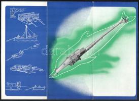 Sinkó Károly (1910-1967): "Delphine" motorcsónak (Csonka János Gépgyár) prospektus terv, X...