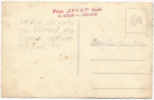 1937 Csernátfalu, Cernatu (Négyfalu, Sacele); iskolások népviseletben, erdélyi folklór / school, Tra...