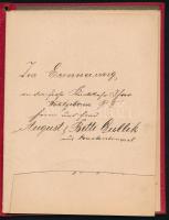 cca 1900-1910 Kézzel írt, német nyelvű emlékkönyv, Czullik Ágost, a Liechtenstein hercegi kertek iga...