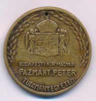 Manno Miltiadesz (1879-1935) 1930. "Budapesti Királyi Magyar Pázmány Péter Tudományegyetem / Pro patria scientia et sanitate" bronz emlékérem (38mm) T:VF lyukasztott, lakkozva HP 3483.