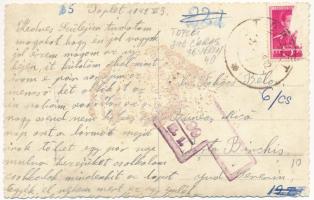 1942 Toplec, Csernahéviz, Toplet; télen este / in winter at night. photo (ragasztónyom / glue marks)