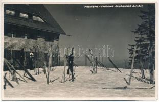 1940 Predeál, Predeal; Cabana skiorilor Diham / síelők menedékháza, téli sport / ski chalet, winter sport. photo