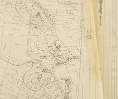 1942 Mezőtúr ér környékének térképe, hajtva, kis szakadással 65x43 cm