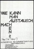 Sugár János (1958): Wie kann man austalisch Machen? (How t'do Swap?) 19 oldalas avantgarde kézirat sokszorosítva