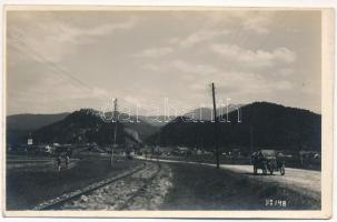 Barcarozsnyó, Rozsnyó, Rosenau, Rasnov; vasútvonal, automobil, vár / railway line, automobile, castle. Atelier Gust (Brasov-Kronstadt) photo (EK)