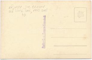 Barcarozsnyó, Rozsnyó, Rosenau, Rasnov; vasútvonal, automobil, vár / railway line, automobile, castl...