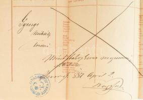 1880 Lólevél 5 kr illetékbélyeggel, Torda község pecsétjével