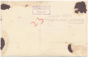 Beszterce, Bistritz, Bistrita; román katonai ünnepség / Romanian military parade. photo (ragasztónyo...