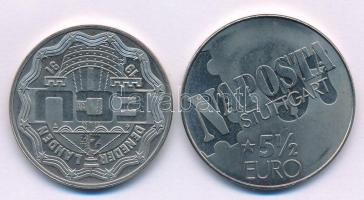 Hollandia 1991. 25 ECU "Beatrix - Desiderius Erasmus" (34mm) + Németország / Stuttgart 199...