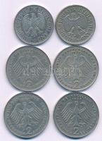 NSZK 1969C-J 2M Ni "Konrad Adenauer" (2xklf) + 1979F 2M Ni "Kurt Schumacher" (2x...