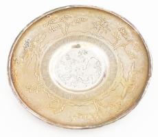 Ezüst(Ag) vietnámi csésze csészealjjal, jelzett, d: 5,5 és 8 cm, díszdobozban, nettó: 90,6 g