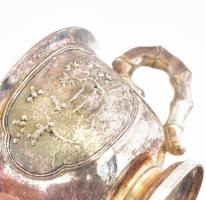 Ezüst(Ag) vietnámi csésze csészealjjal, jelzett, d: 5,5 és 8 cm, díszdobozban, nettó: 90,6 g