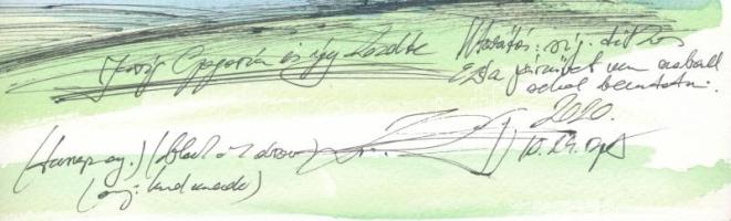 ZéKovács József (Zé Kovács Jozsef, 1951-): Biciklirepülő (cím nélkül), 2020. Akvarell, tus, papír, j...