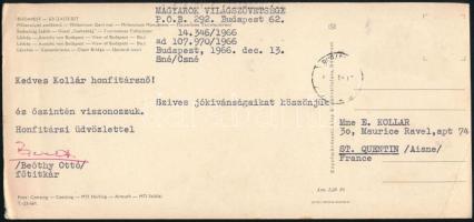 1963-1966 Beöthy Ottó (1904-1985), a Magyarok Világszövetsége főtitkárának 2 db autográf aláírással ...