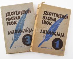 Szlovenszkói magyar írók antológiája. I. és III. köt. Szerk.: Dallos István és Mártonvölgyi László. Nyitra, 1937, Lőwy Antal és Fiai-ny. Kiadói papírkötés, sérült állapotban.