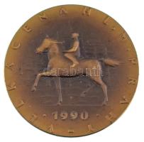 Csehszlovákia 1987. "Velka Cena - Prága 1990" egyoldalas bronz lovas emlékérem. Szign.: A. Kulda (68mm) T: AU karc Czechoslovakia 1987. "Velka Cena - Prague 1990" one-sided bronze horse-racing commemorative medallion. Sign.: A. Kulda (68mm) C:AU scratch